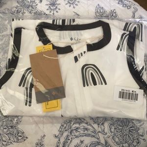 Kyte Sleeveless Black & White Rainbow Romper